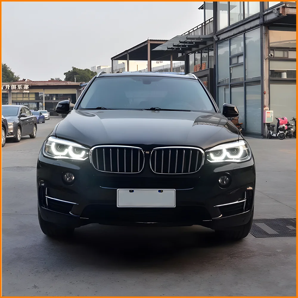For BMW X5 X6 F15 F16 2014-2018 Facelift Upgrade to 2023 M3 Style Hexagonal DRL Bi-LED Projector Lens LED Headlight Assembly