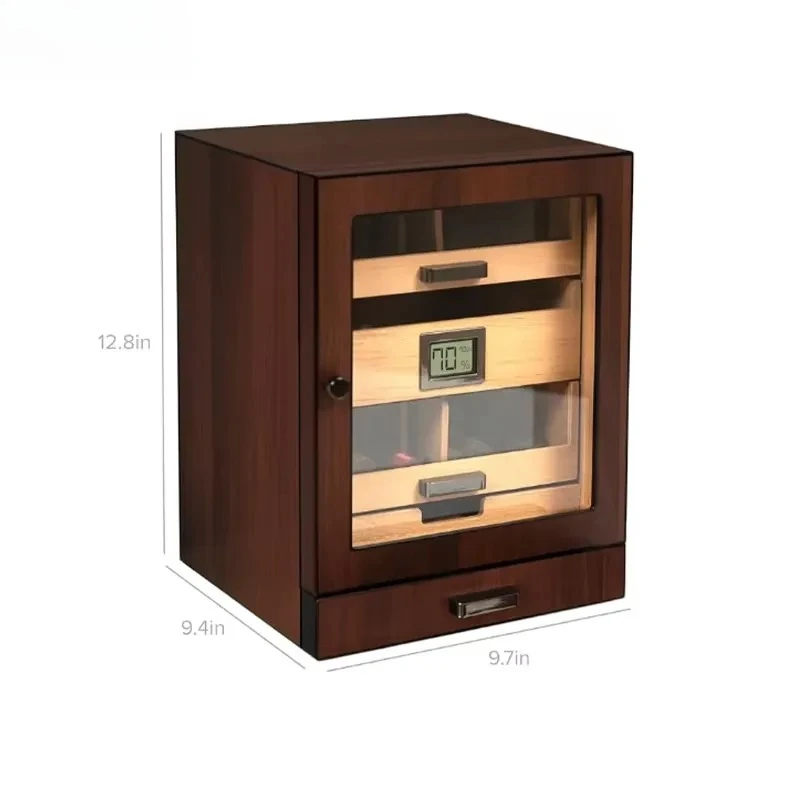 Classic Eco-Friendly Wooden Cabinet Humidor with Thick Cedar Packaging Display Cigar Showcase Rack