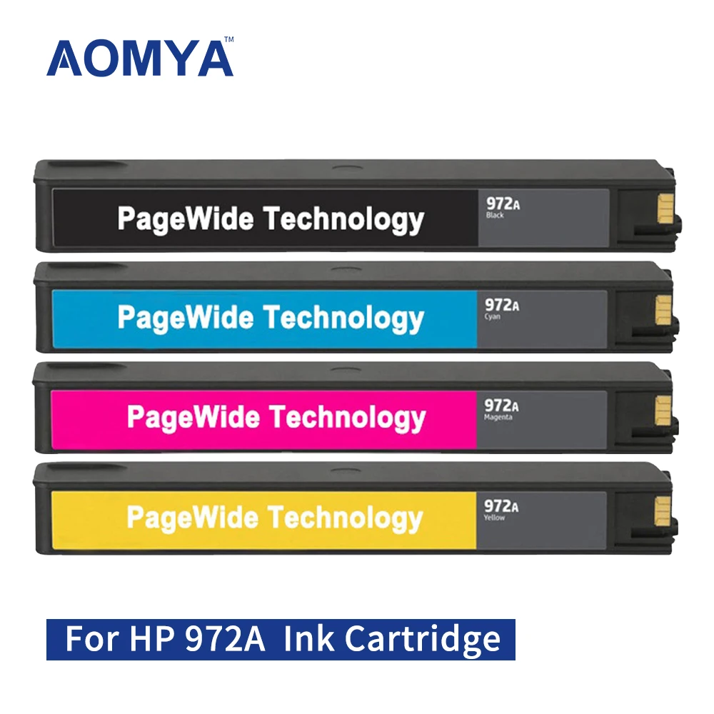 Aomya 972A For HP 972A Ink Cartridge 4 Color For PageWide Pro477dw 577dw 452dw 477dn 452dn 577z 552dw P55250dw for hp972a