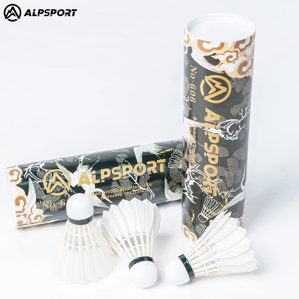 

ALP 606 Badminton Shuttlecocks 6PCS white goose feather Shuttlecock for training badminton 77-76 speed