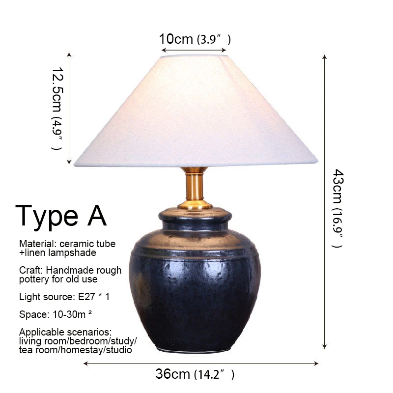 RONIN Nordic Ceramic Table Lamp Modern Art Living Room Bedroom Study Villa LED Originality  Desk Light