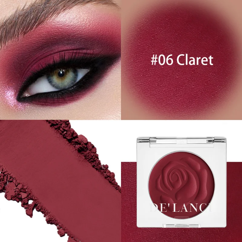 Single Color Matte Eyeshadow High Saturation Gothic Red Black Series In Stock