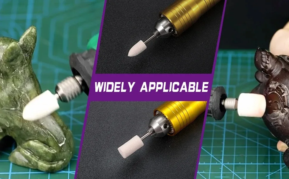 80-teiliges Wollfilz-Polierscheiben-Set mit 1/8'' (3,175mm) Schaft für Rotationswerkzeuge zum Polieren von Metall, Schmuck, Holz, Kunststoff und Harz – Detail 6