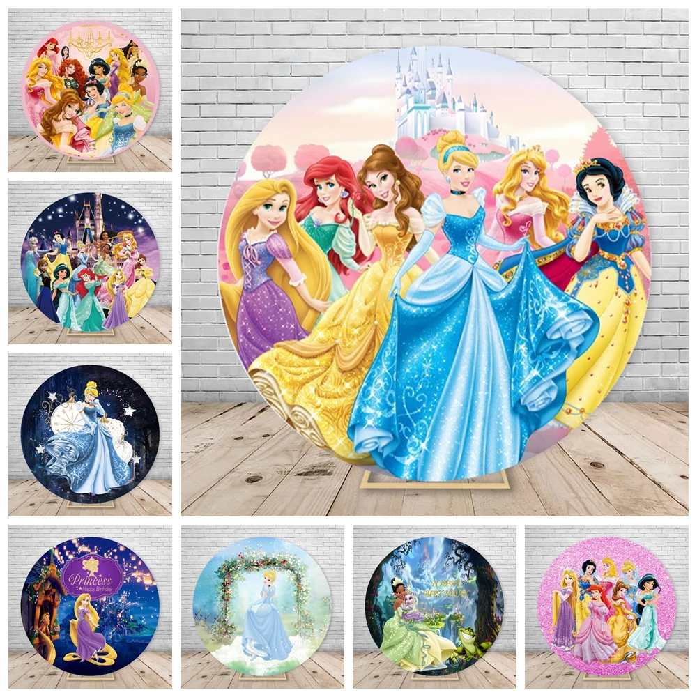 Round Disney Princess Castle Snow White Background Baby Shower Birthday Party Backdrop Decoration Circle Banner Photography Prop