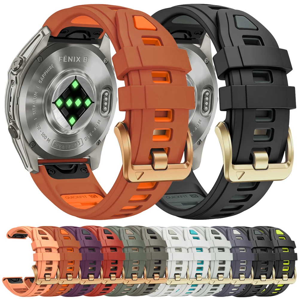 QuickFit 20mm Silicone Watch Strap For Garmin Fenix 8 9 9Pro 43mm 7S 6S 5S Epix Pro/Instinct 3 E 2X 42mm Women Correa Bracelets