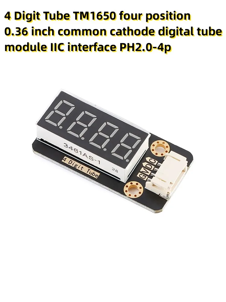 

4 Digit Tube TM1650 four position 0.36 inch common cathode digital tube module IIC interface PH2.0-4p