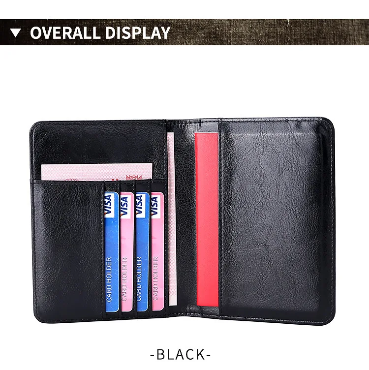 High Quality Cowskin Passport Cover Genuine Leather Card Holder Travel Document Organizer Case Wallet ID Bag Passport Holder