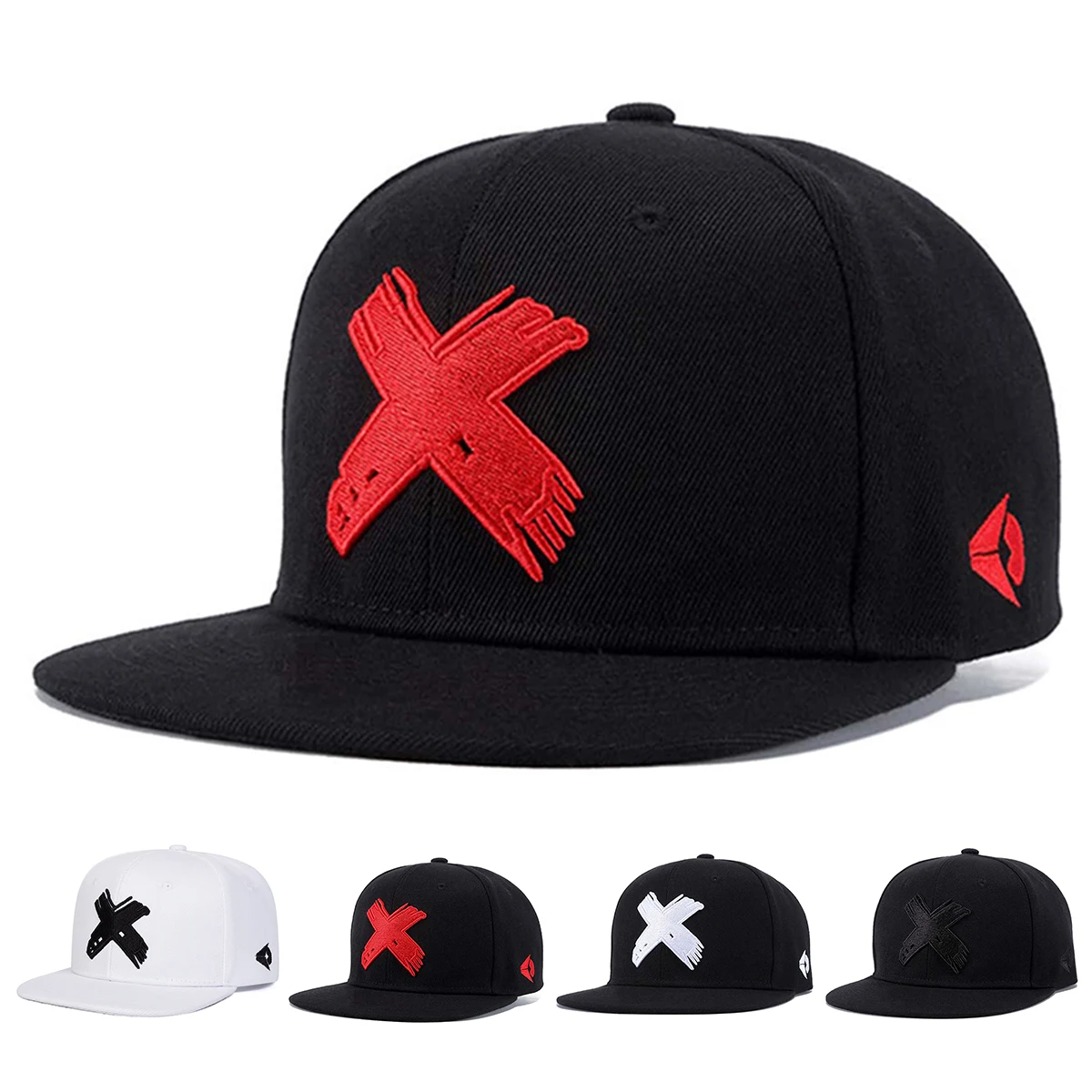 Unisex X Letter Embroidery Hip-hop Hats Spring Autumn Outdoor Adjustable Casual Baseball Caps Sunscreen Hat