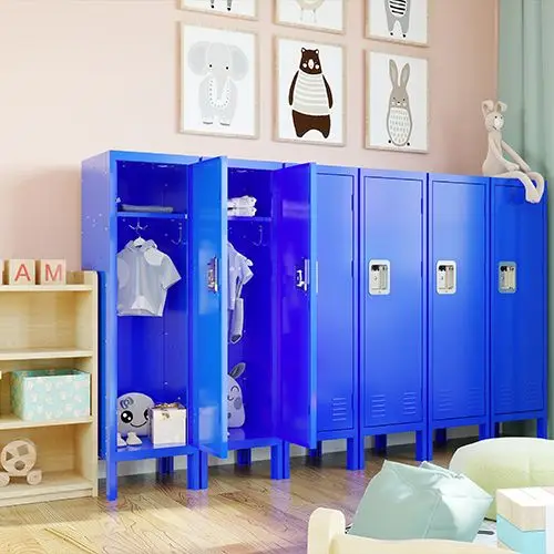 School Storage Cabinet 1 Door Tall Single Metal Locker-Retro Style Storage Cabinet--Industrial Furniture--For Living Room/Bedroo