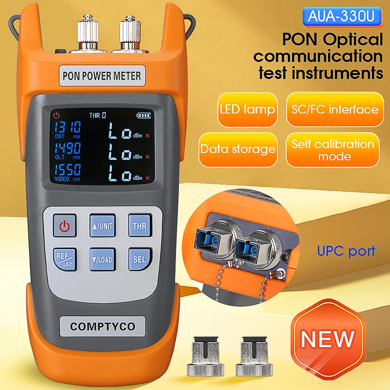 AUA-330U/AUA-330A PON Power Meter Fiber Optic Tester PON Optical Communication Test Instruments FTTX/ONT/OLT 1310/1490/1550nm