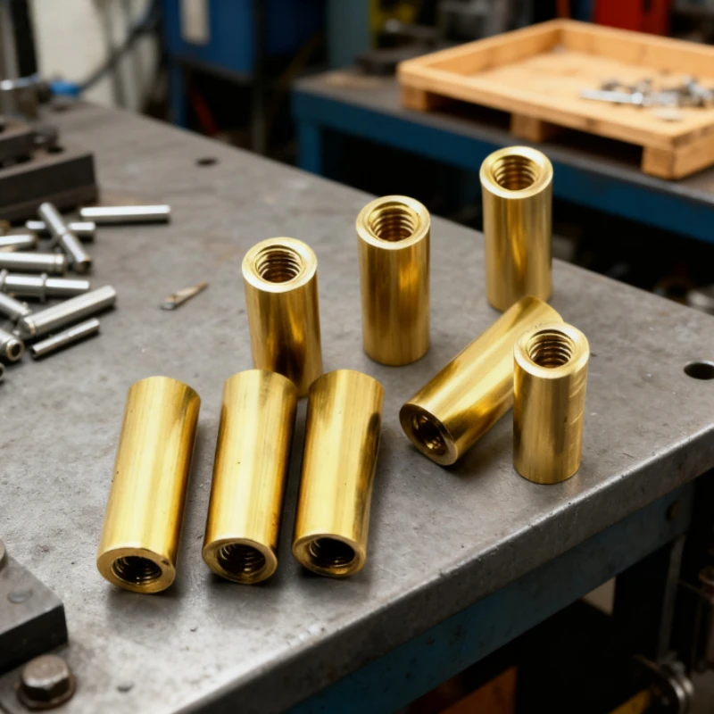 10pcs/lot M3.5 Brass Corrosion-Resistant Cylindrical Screw Rod Connecting Nut Tightening Stud