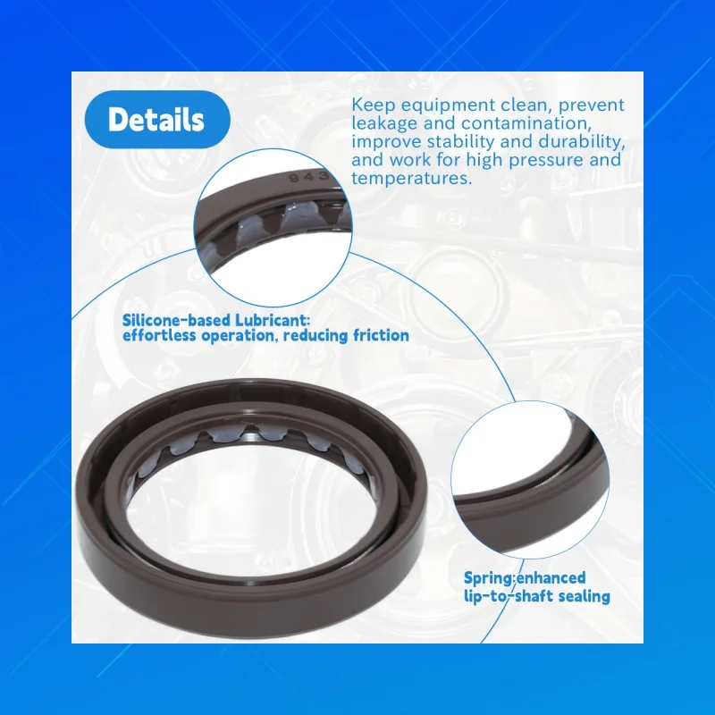 DMHUI TCM943427 High-Quality Hydraulic Pump Oil Seals 42x56.15x9.5mm TCV Style Suitable for Eaton PVM074/PVM098 Motors