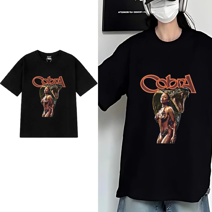 

megan thee stallion New Album Cobra Graphic T shirt Men Women Hip Hop Casual streetwear Unisex 100% Cotton short sleeve T-shirts