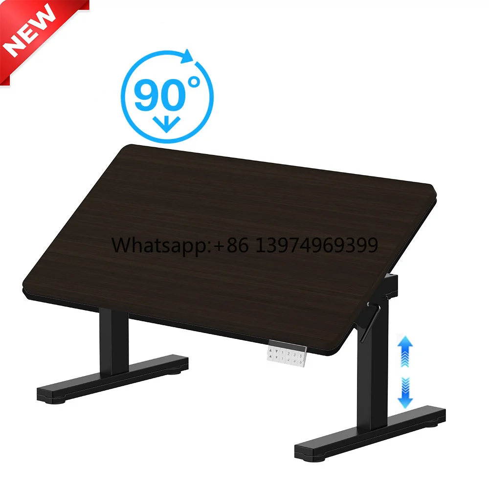 Ergonomic Electric Height Adjustable Study Smart Tiltable Table Drafting Drawing Art Standing Desk Frame