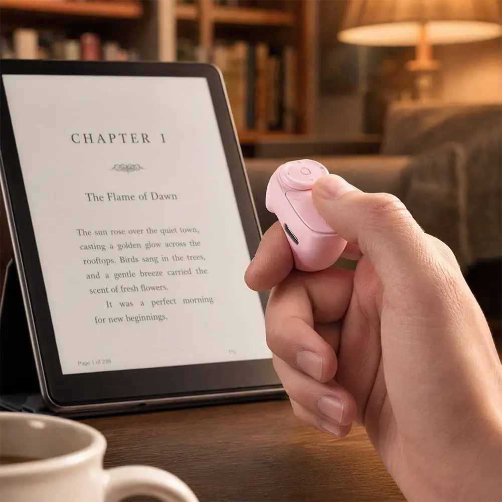 Rechargeable Bluetooth Ring Remote Controller Wireless Finger Clicker for Smartphone E Book Reading Video Page Turner