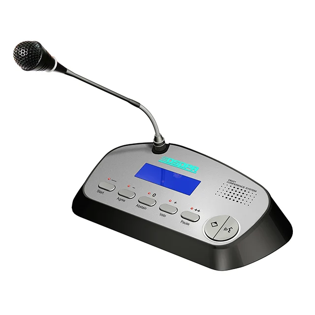 Wireless Intelligent Conference Room Voting Microphone Unit Sign In Hifi Desktop Conferencing Table Chairman Microphone System