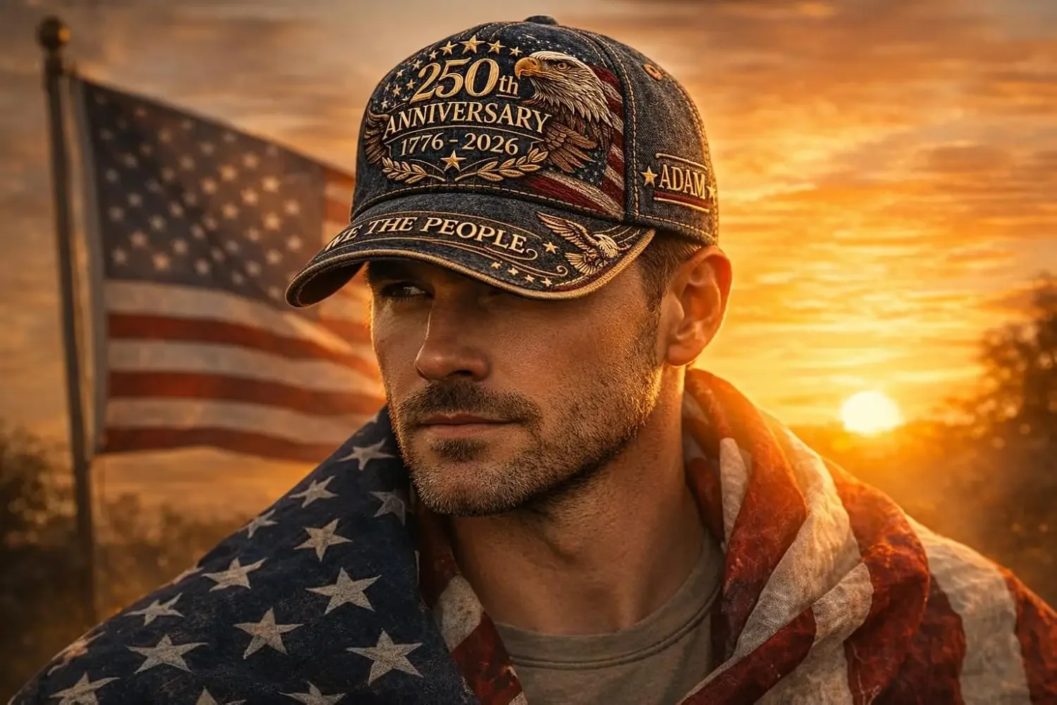 Custom Hat 250th Anniversary USA Hat - Custom United States 250th Anniversary Hat 3D Printed Baseball Cap
