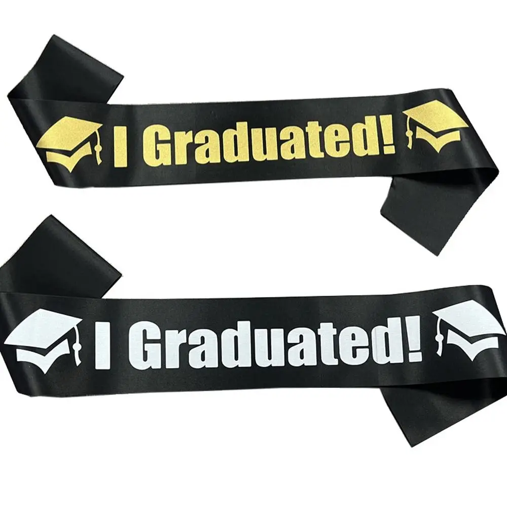 Belts Graduation Ceremony Supplies Graduated Shoulder Straps Shiny Gold Graduated Satin Sashes Graduation Ceremony Belts