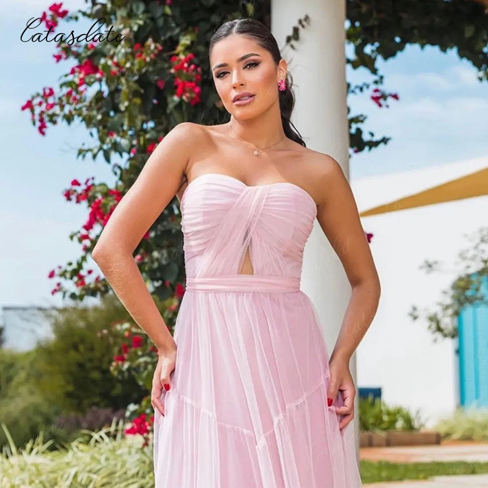 Catasdate vestidos de festa à noite cortados vestidos formais para eventos especiais maxi vestido de cerimônia de casamento elegante personalizado