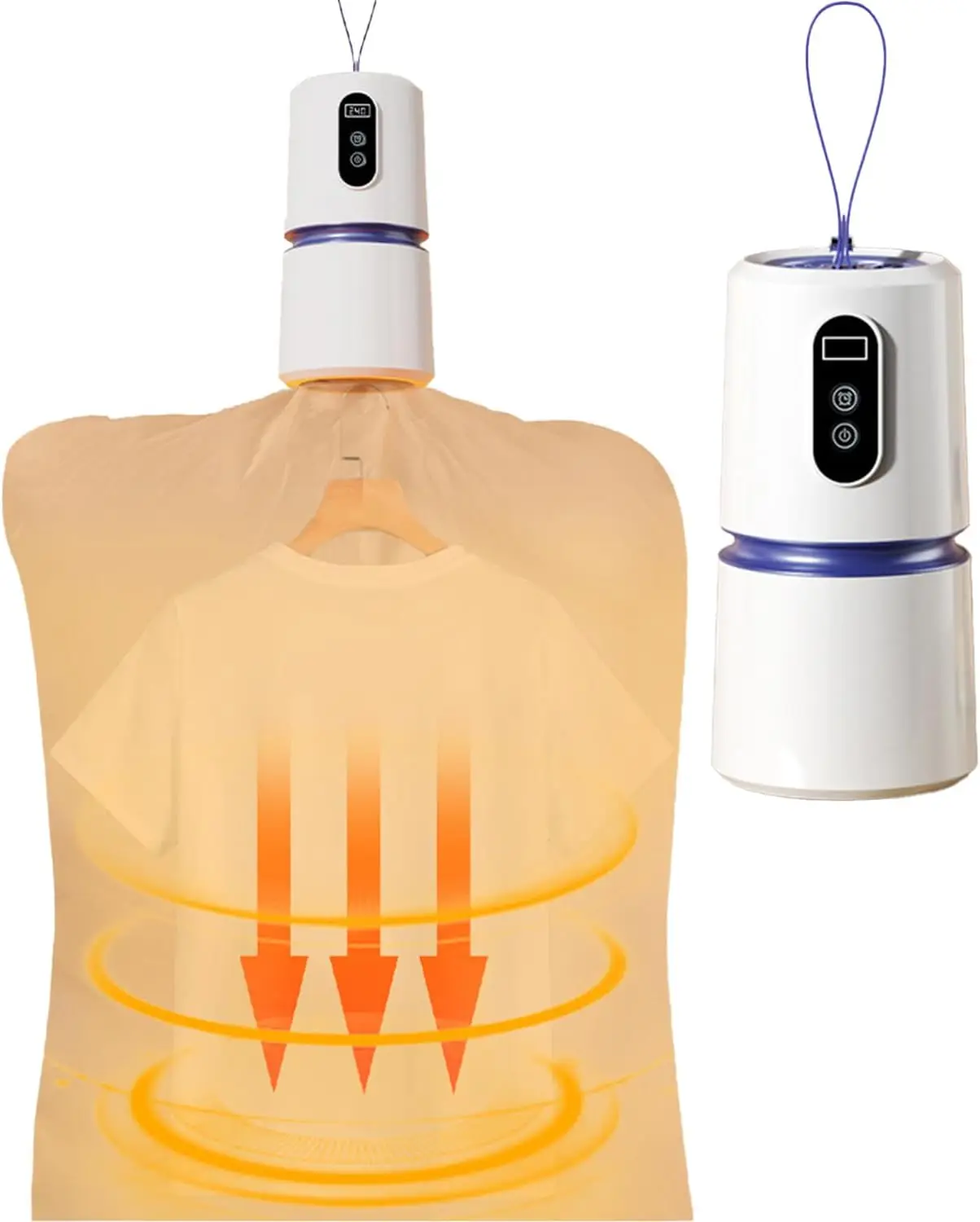 

Portable Clothes Dryer with 360° Hot Air & Timer, Quiet Mini Dryer for Travel, Apartment, RV, Dorm