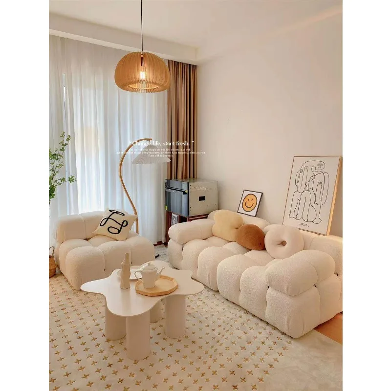 Nordic modern fabric tofu module sofa