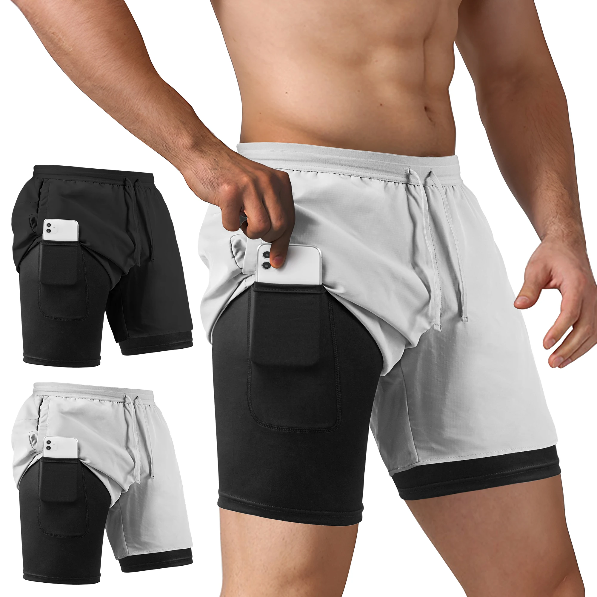 

Outdoor men's sports shorts, cool and breathable in summer, comfortable and lightweight, suitable for exercising and running.
