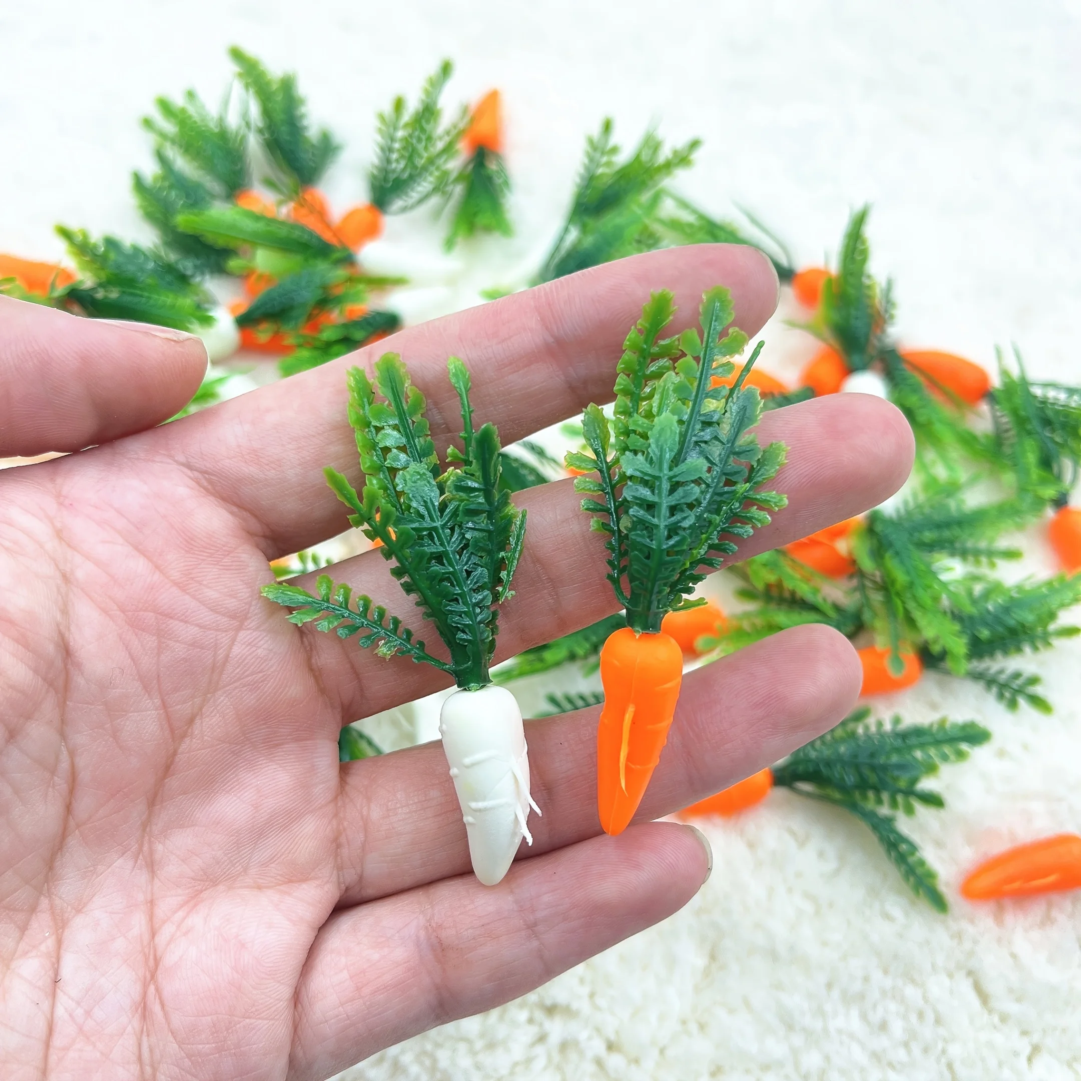 10 Stück Künstliche Karotten, Mini-Plastik-Radieschen, Dekoration, Mini-Karotten für Ostern, Geburtstagsfeier, Heimdekoration, Kreative Foto-Requisiten – Detail 5