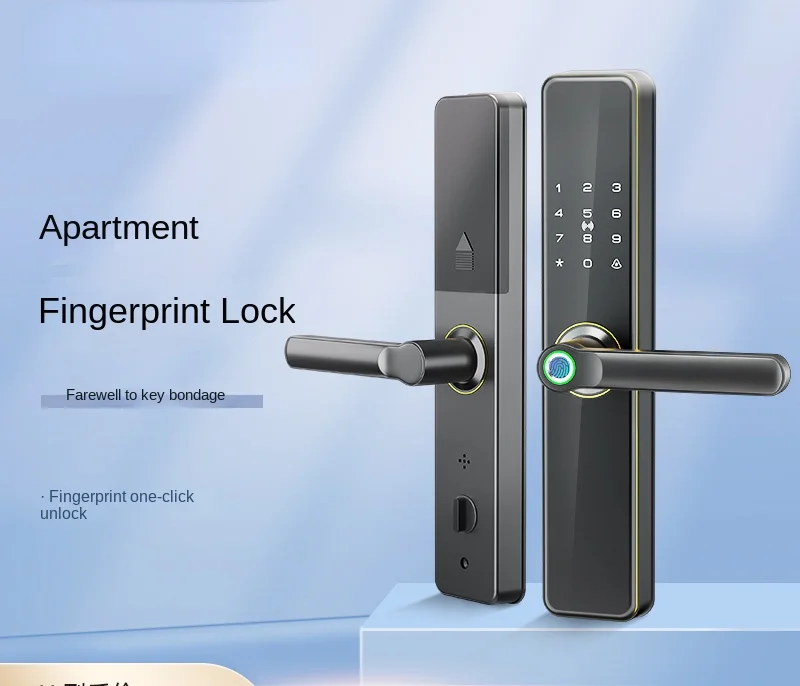 Smart fingerprint lock anti-theft entrance wooden door gate electric semi-automatic household electric password lock