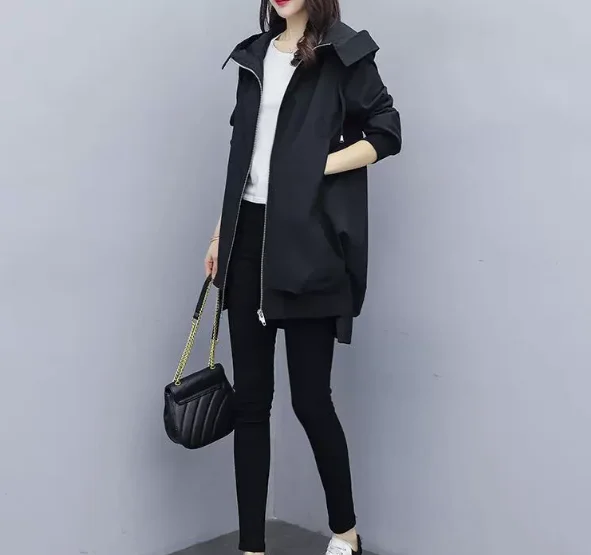 سترة واقية غير رسمية مريحة جديدة لخريف وشتاء 2025 معطف طويل للسيدات