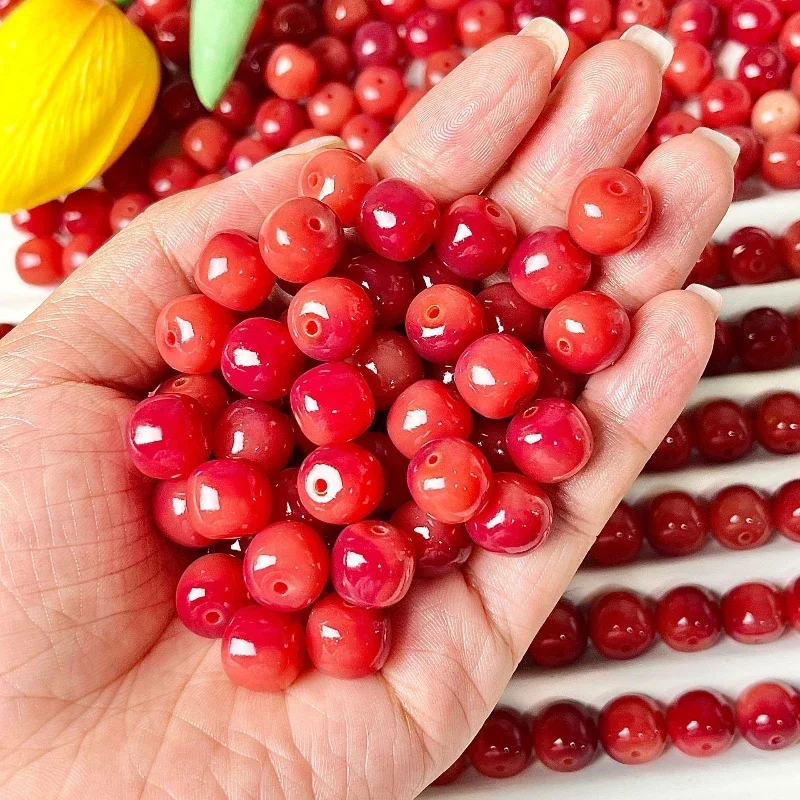 Cherry Red Bodhi Bracelet Loose Beads DIY Boutique Bodhi Spare Parts Accessories Buddha Beads Wenwan Beading Materials Wholesale