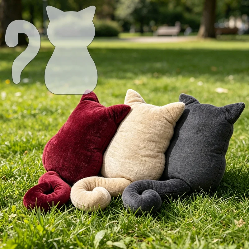 2pcs Cat-Back View Sewing Templates for DIY Projects