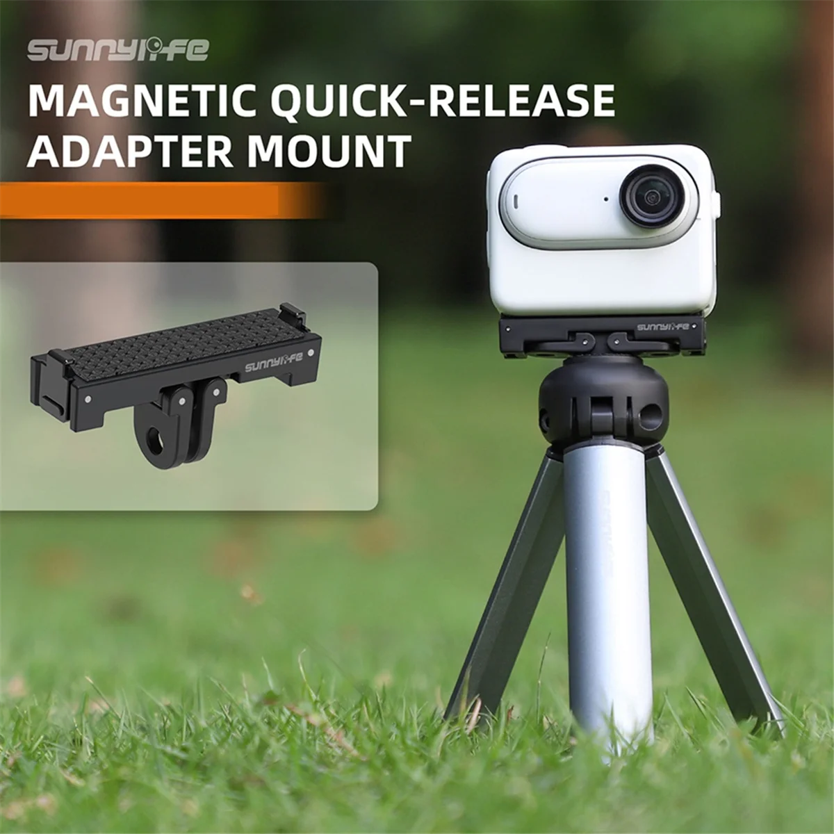 SUNNYLIFE for Insta360 Go3 Magnetic Attraction Quick Release Accessory Adapter Go3 Thumb Camera Quick Release Expansion Board