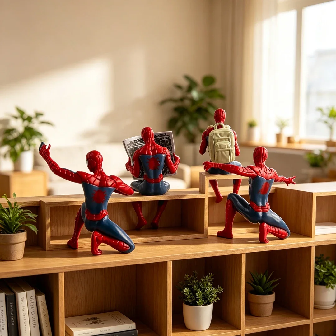 4-teiliges Set Spider-Man Superhelden-Actionfiguren, Mini-Modell, Sammlerstück, Heimdekoration, Autodekoration, Anime-Geschenk für Fans – Detail 3