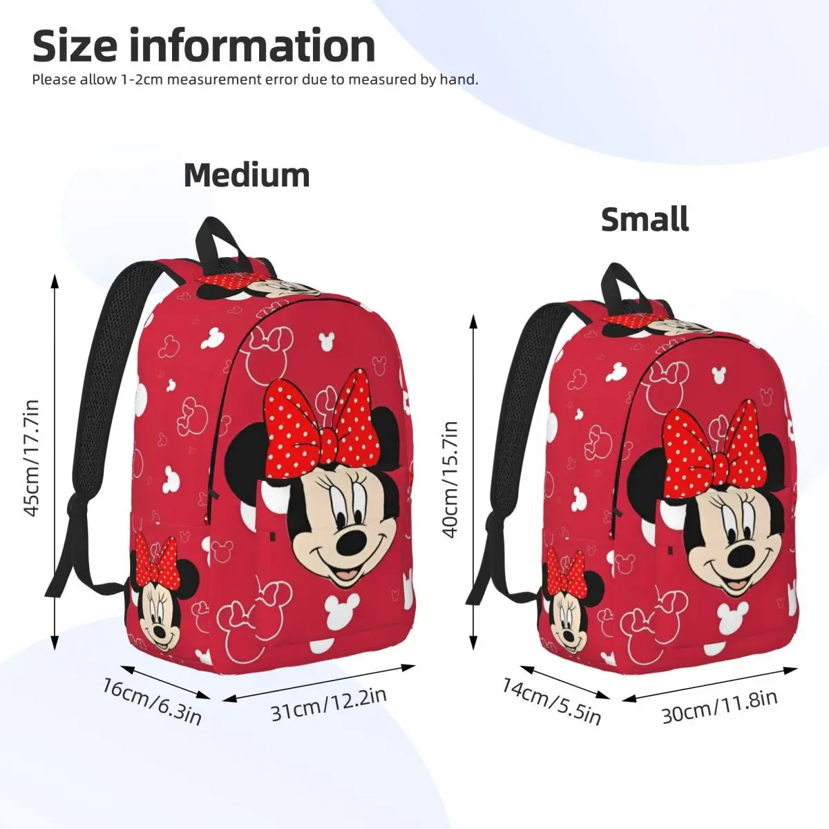 Disney mickey mouse minnie mochila para o jardim de infância escola primária estudante sacos de livro menino menina crianças mochila com bolso