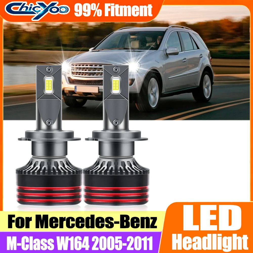 2PCS 150W 30000LM Canbus H7 LED Headlights 6000K White 12V 24V For Mercedes-Benz M-Class W164 2005 2006 2007 2008 2009 2010 2011
