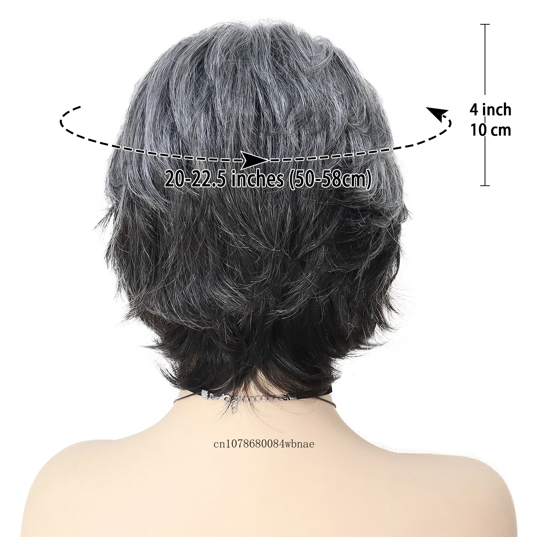 Natural Wave Wigs for Women Old Lady Ombre Grey Short Pixie Cut Wig with Bangs Daily Cosplay Grandma Gift Wig Heat Resistant