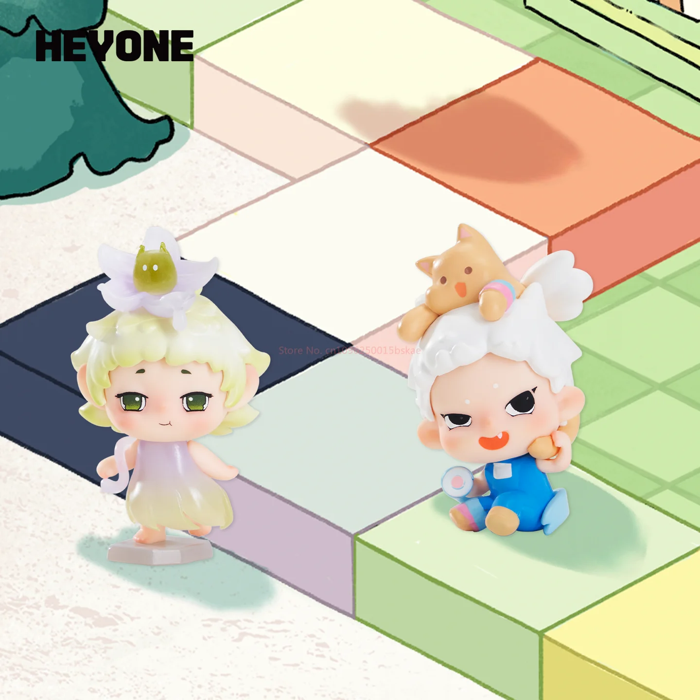 Heyone Black Play Mini Lost Time Town Series صندوق أعمى لطيف الحبوب 2025 هدية يدوية عصرية جديدة