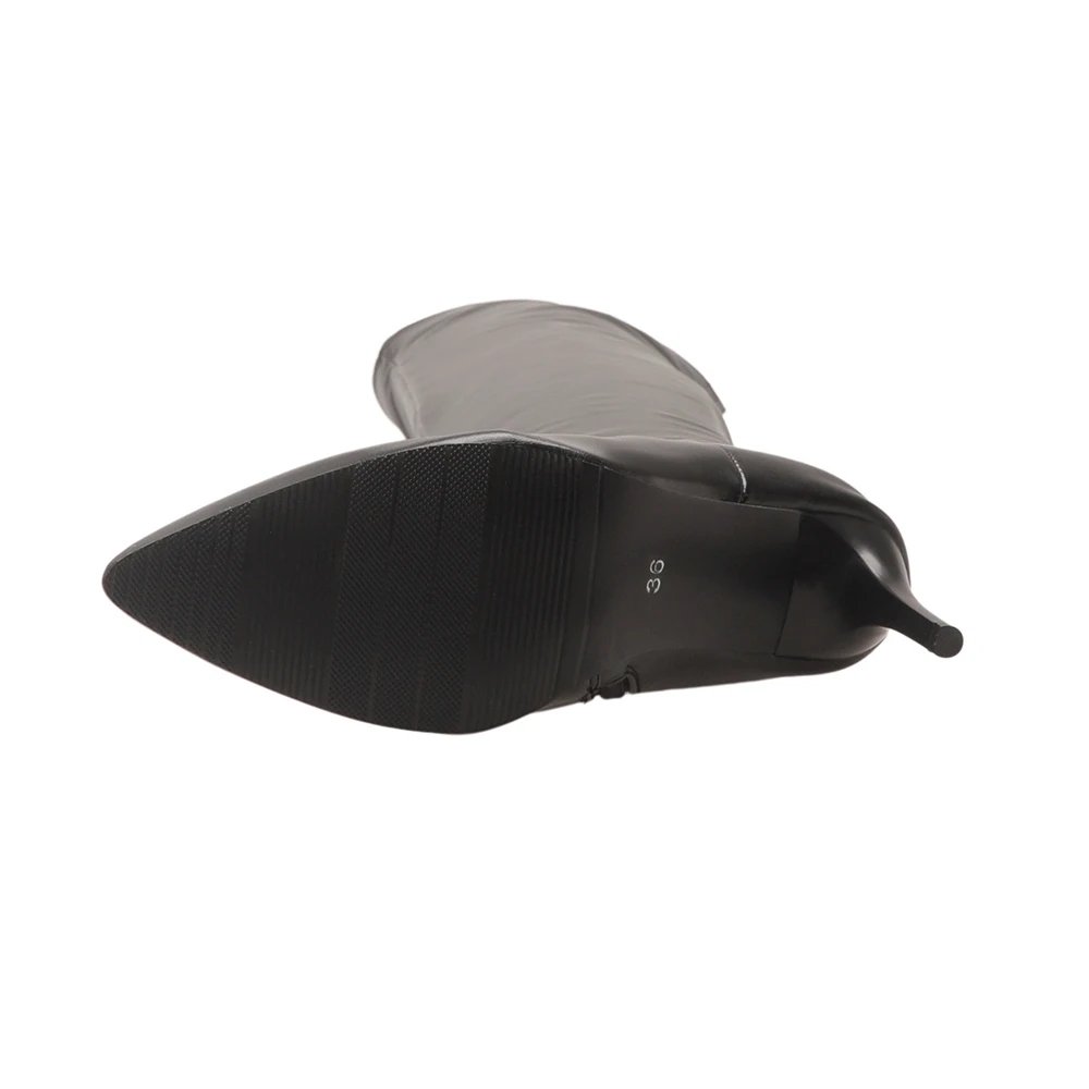 2025 شتاء جديد موضة أسود أبيض المرأة الفخذ أحذية عالية فوق الركبة عالية الكعب سيدة أحذية زائد حجم كبير صغير 10 32 44 48 #6