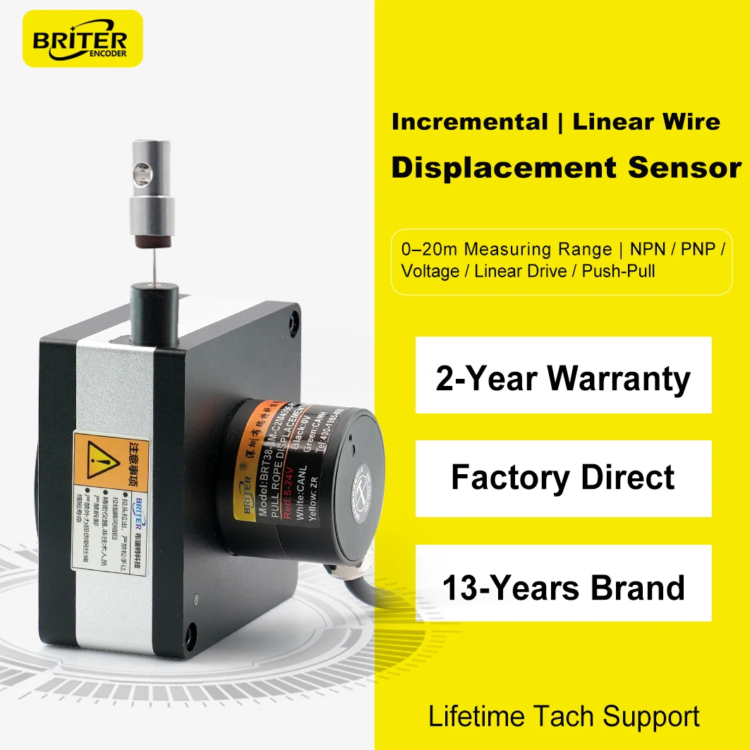 Incremental Linear Displacement Sensor 0~20M Transducer NPN PNP Line Driver ABZ Output IP54