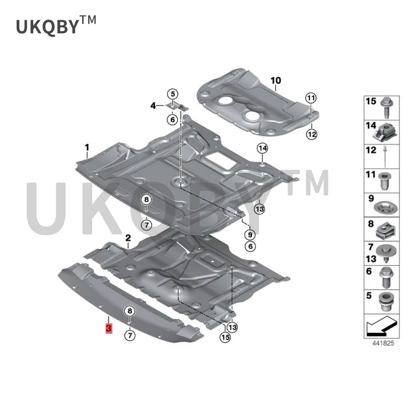 5F1 052 8iN 535 F10 530 dN5 75F 105 35i M adapter engine compartment shielding Engine compartment shielding