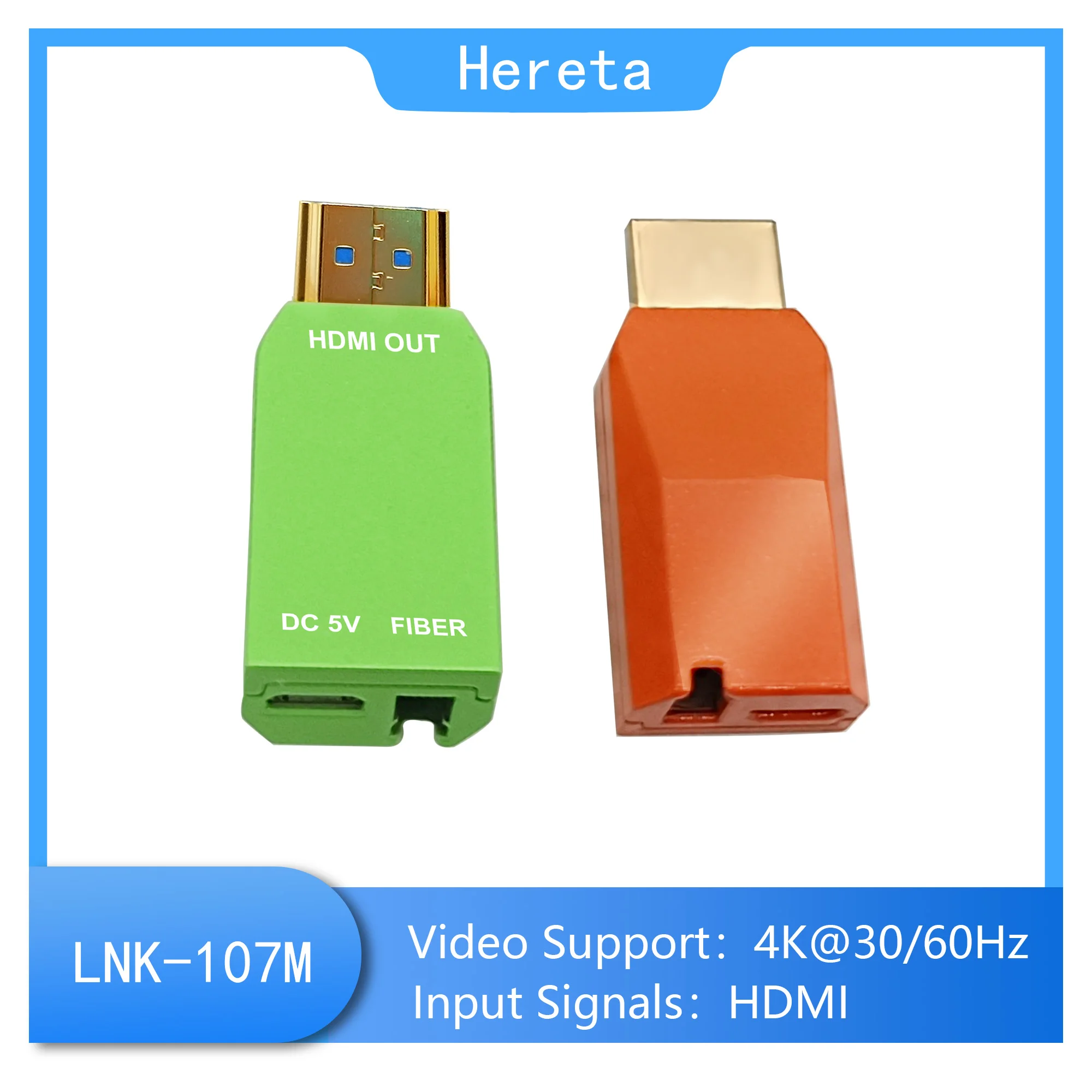 Mini 4K HDMI Over Fiber Converter 10.3Gbps 30Hz 60Hz HDMI2.1 Extender OM3 Multimode Single Core Fiber Transceiver Up to 300M