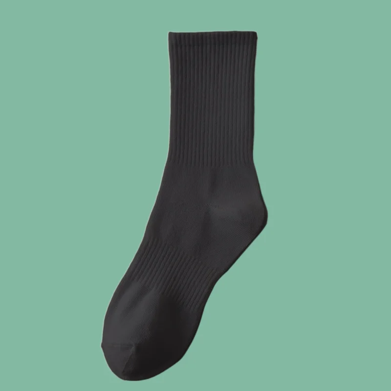 Calcetines deportivos de algodón puro para hombre, medias de tubo medio absorbentes del sudor, 5/10 pares