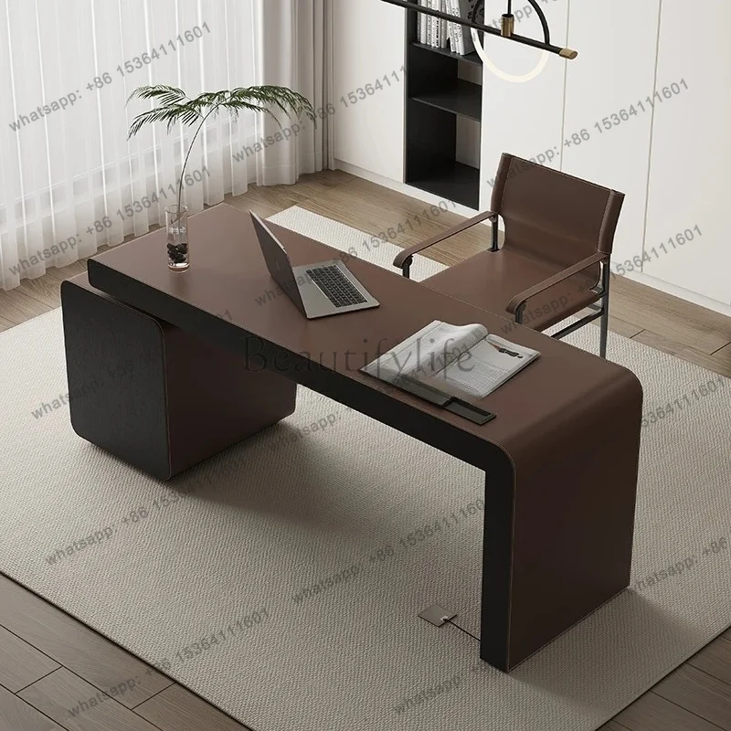 hot   Italian minimalist desk light luxury modern living room home, high-end desk, writing desk