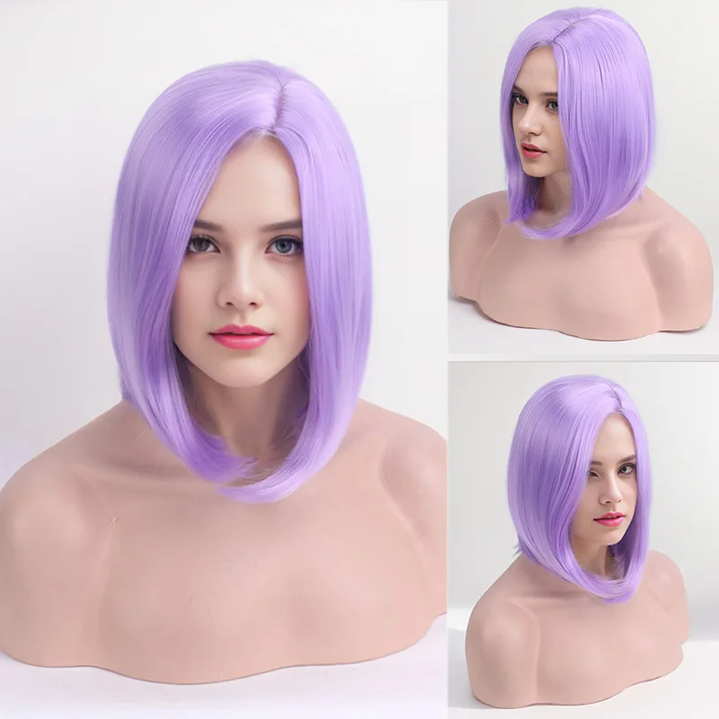 Wig Side Split Long Curled Hair Color Gradient Wig Daily Split Large Wave Synthetic fiber wig