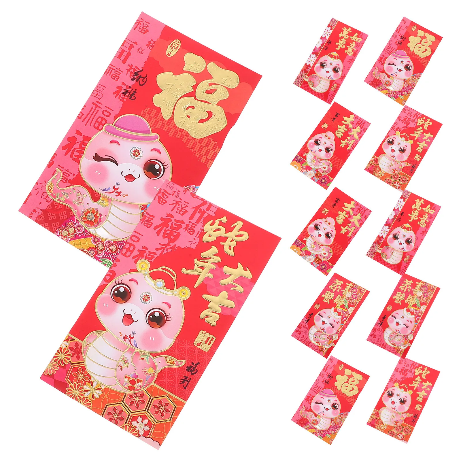 

30pcs Red Zodiac Cartoon Design Cash Chinese Red New Year For Money Chinese Cash Envelope New Year Lucky Envelope