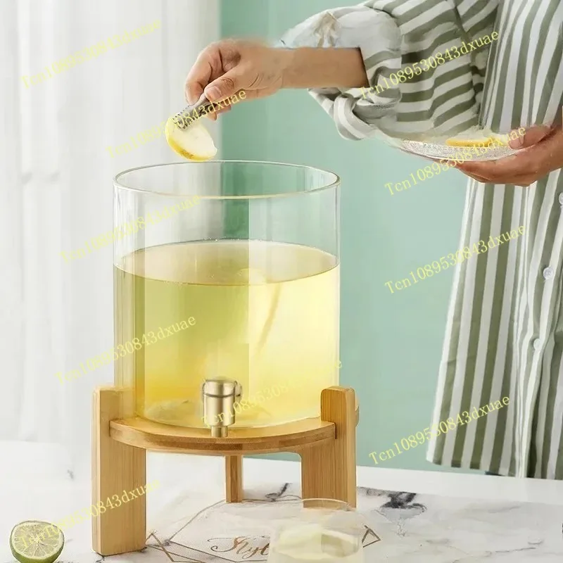 3.5-8L Buffet Juice Tripod Juice Barrel with Faucet Beer Cold Drink Barrel Small Beverage Machine High Temperature Resistant