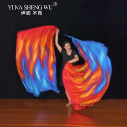 New Belly Dance Props Flame Flag Dance Performance Accessories Props Flame Flag Gradient Heavenly Silk Performance Praise Flag