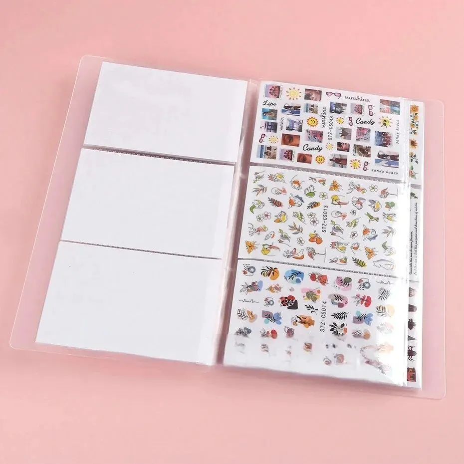 대용량 전시용 네일 스티커, 사진 앨범 카드 패키지, 단추 타입 매니큐어 스티커, 노트북 보관함