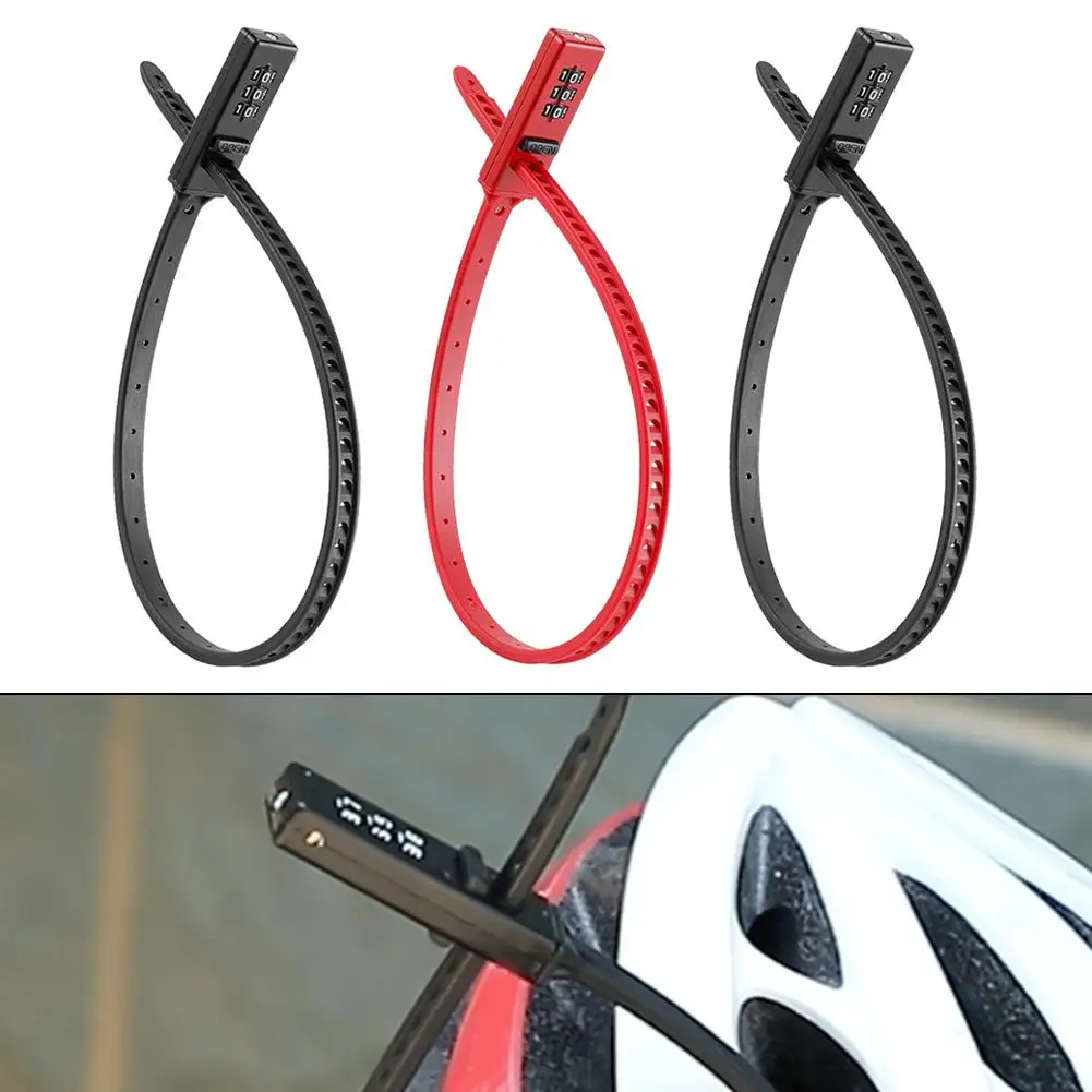 

Велосипедный замок-стяжка с регулируемым ремнем, 3-значная комбинационная система, 56 см, из сплава, для горного и шоссейного велосипедов, замок для шлема