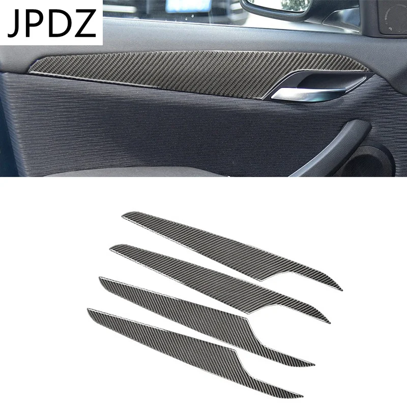 

4pcs/set Carbon Fiber Car Inner Door Handle Handrail Panel Cover Trim Strip Garnish Sticker Styling For BMW X1 E84 2010-2015